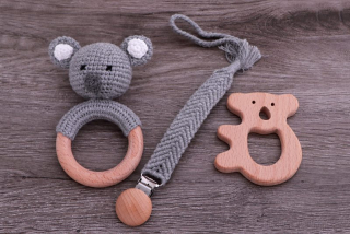 Háčkovaná sada s věnováním - koala