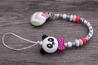 Klip na dudlík se jménem - panda